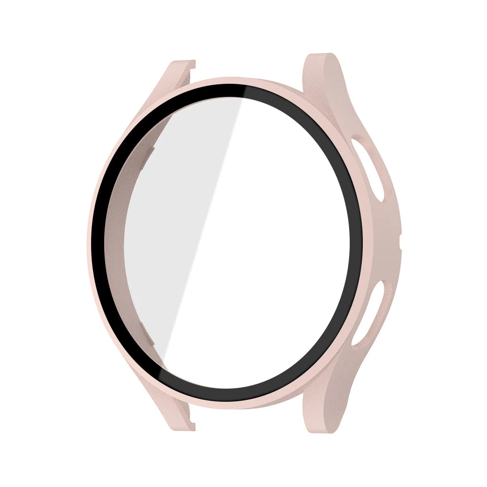 Glass+case for Samsung Galaxy Watch 4/5/6 44mm 40mm,All-Around Screen Protector Hard PC Bumper Tempered Glass for Galaxy watch 6