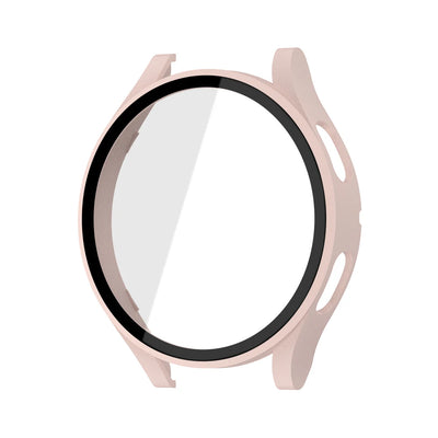 Glass+case for Samsung Galaxy Watch 4/5/6 44mm 40mm,All-Around Screen Protector Hard PC Bumper Tempered Glass for Galaxy watch 6