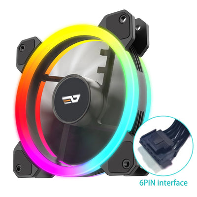 Darkflash DR11 Rgb Fan Ventoinha PC Controladora 120mm Computer Case Fan Kit 6pin Water Cooler CPU Cooling Fans Argb Ventilador