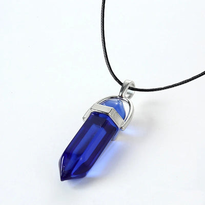 2023 Hexagonal Column Quartz Necklaces Turquoises Pink Crystal Pendent Necklace For Women Chain Natural Stone Choker Jewelry