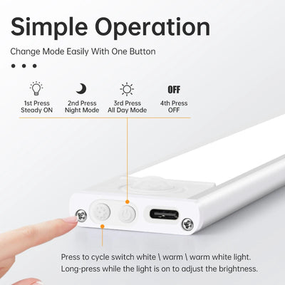 Led night light sensor de movimento sem fio usb armário luz noturna lâmpada para armário de cozinha quarto guarda-roupa 20/30/40/60cm
