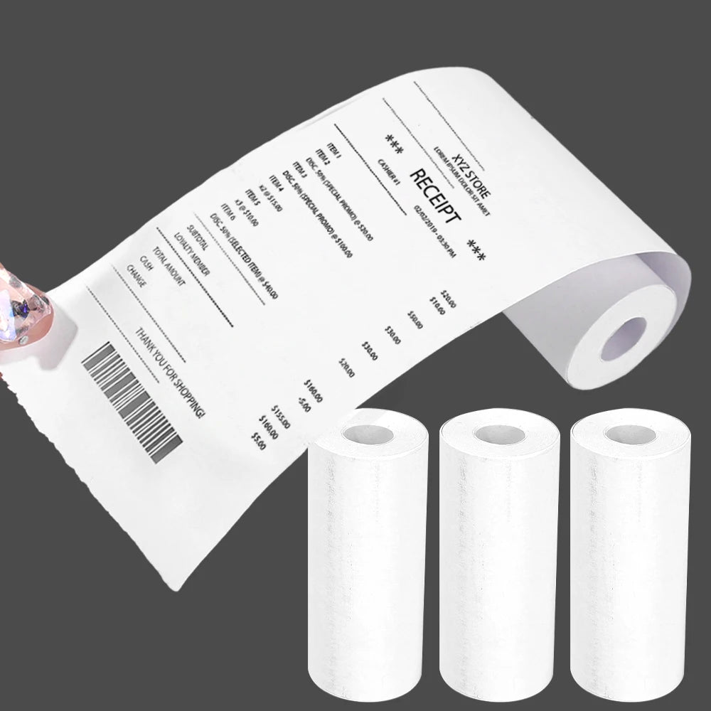 16Rolls Thermal Printer Papers 57x25mm Self-adhesive Thermal Papers HD Color Label Printers for Inkless Mini Portable Printer