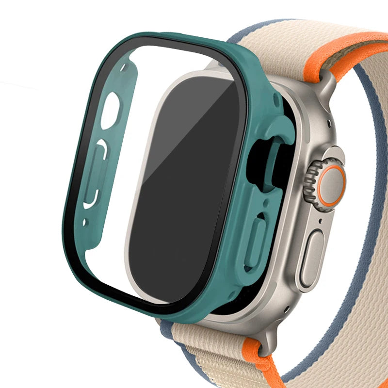 Glass+ Cover For Apple Watch case Ultra 2 49mm smartwatch Bumper+Screen Protector Tempered iwatch series apple watch Accessories