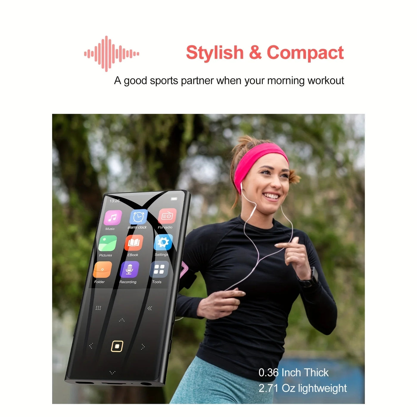 32GB Portable Digital Lossless Music MP3 Player With 2.4-inch Screen, Built-in Speaker,Supports Up To 128GB TF Card