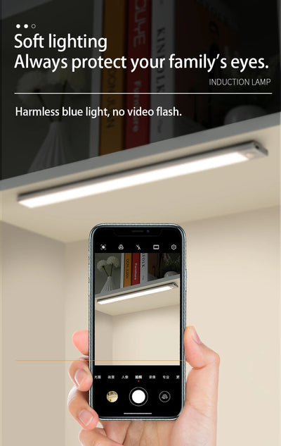 Led night light sensor de movimento sem fio usb armário luz noturna lâmpada para armário de cozinha quarto guarda-roupa 20/30/40/60cm