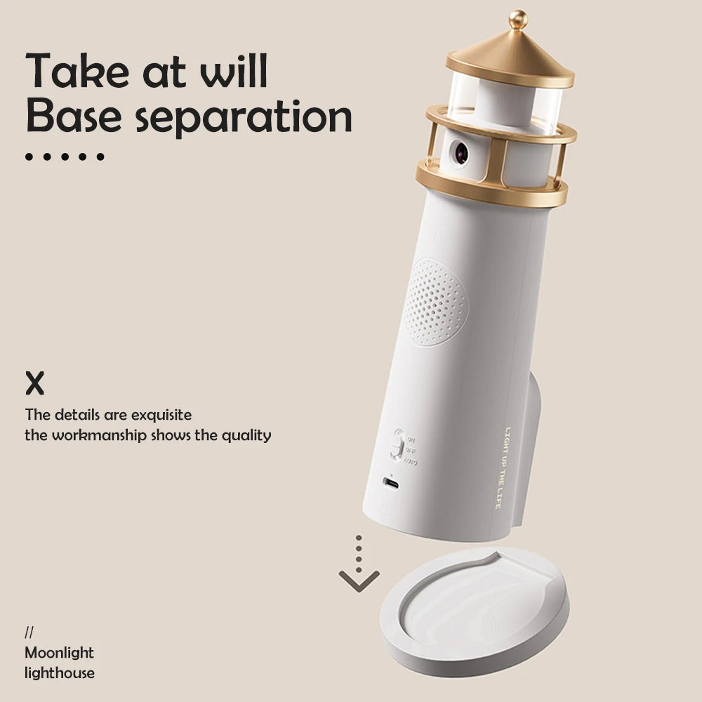 Lighthouse Ambient lights Moon Projection Light Dimmable Bluetooth Music Motion Sensor Desktop Decor Night Lights Christmas Gift