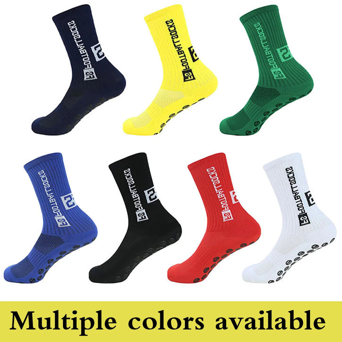 Grip Soccer Socks Anti Slip Non Slip Men's Athletic Socks for Football Basketball Sports, 4 Pair
