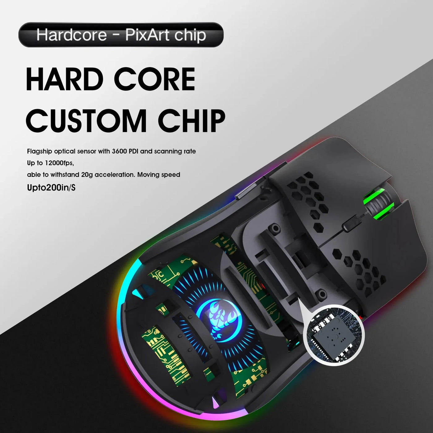 New T66 Rechargeable USB 2.4G Wireless Honeycomb Gaming Mouse RGB Lighting Mice Gamer Mouse For Notebook Desktop PC Computers