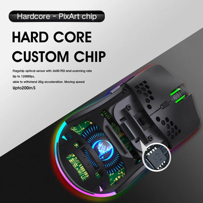 New T66 Rechargeable USB 2.4G Wireless Honeycomb Gaming Mouse RGB Lighting Mice Gamer Mouse For Notebook Desktop PC Computers