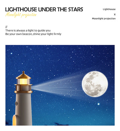 Lighthouse Ambient lights Moon Projection Light Dimmable Bluetooth Music Motion Sensor Desktop Decor Night Lights Christmas Gift