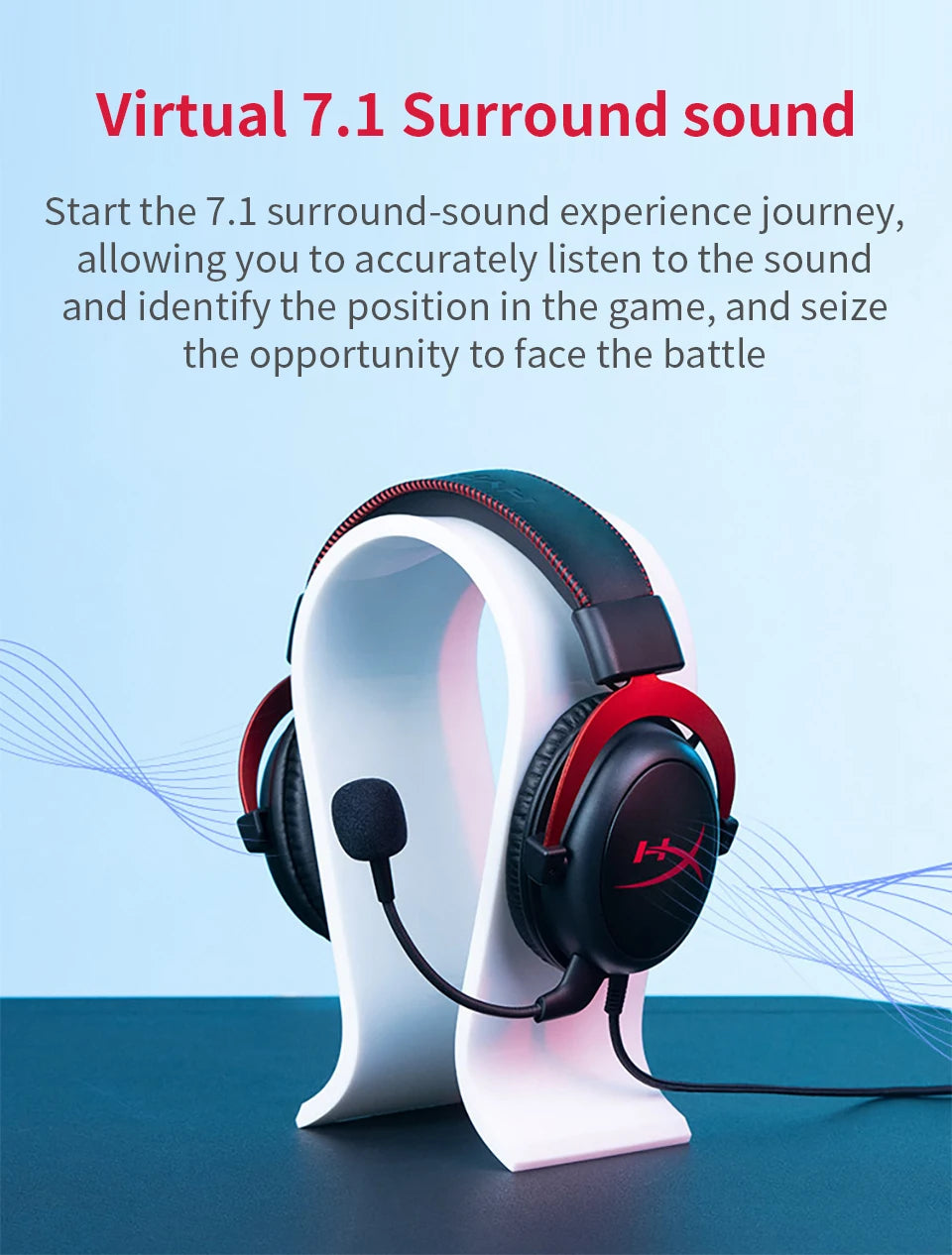 Original HyperX Cloud 2 II Gaming Wire Headset With HiFi 7.1 Surround Sound Microphone Game Headphone For PC PS4