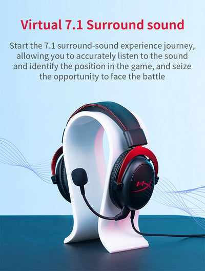 Original HyperX Cloud 2 II Gaming Wire Headset With HiFi 7.1 Surround Sound Microphone Game Headphone For PC PS4