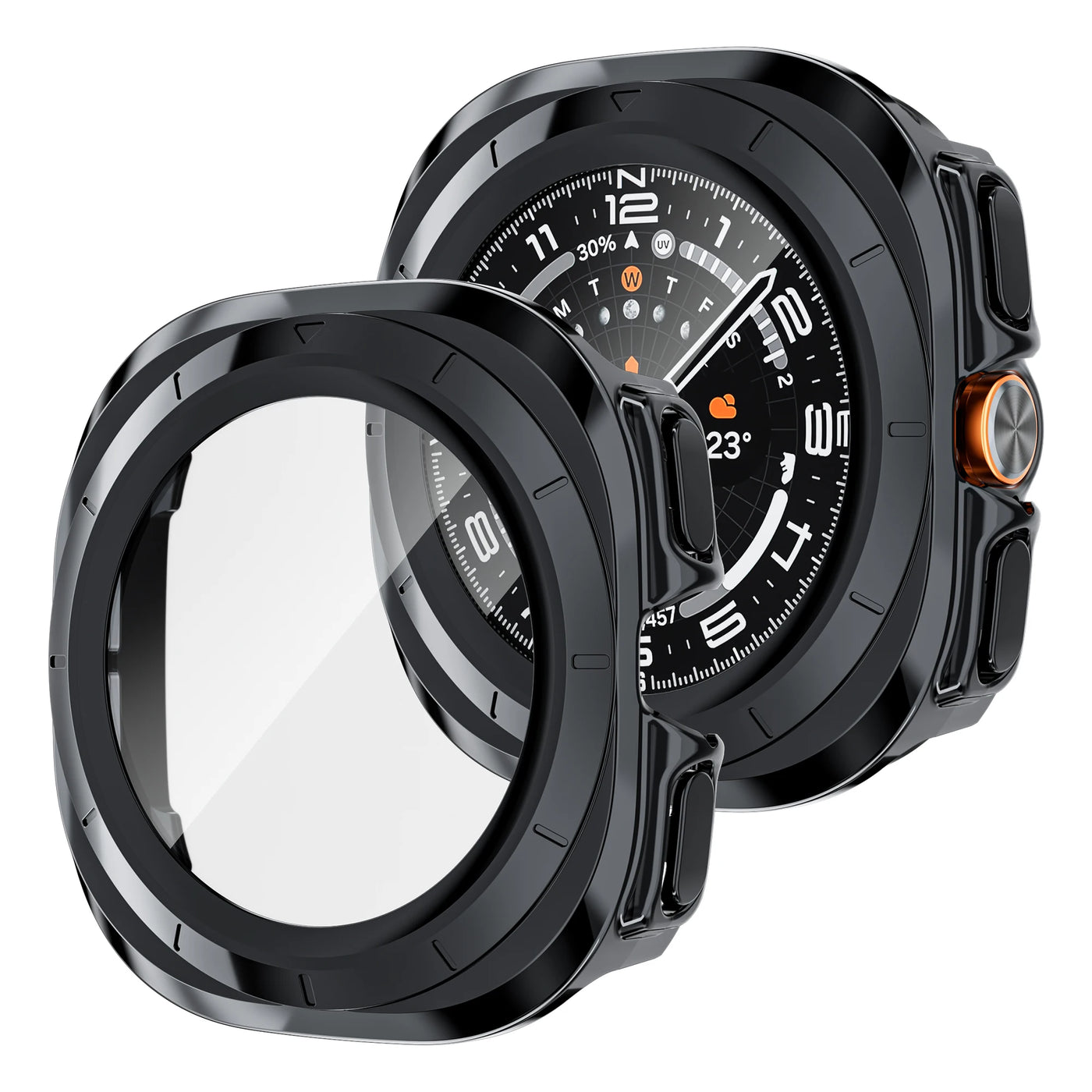 Case for Samsung Galaxy Watch Ultra 47mm accessories Tempered Glass Screen Protector Hard PC Bumper Galaxy Watch 7 ultra Cover