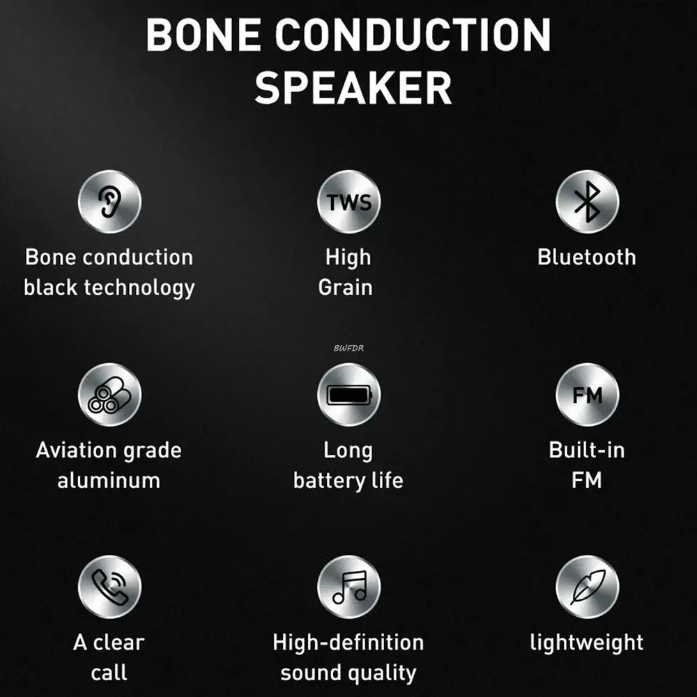 Bone Conduction Speaker Wireless Bluetooth-Compatible TWS Stereo Dual Sound Audio Box Mini Humbird Speaker With Call FM Radio