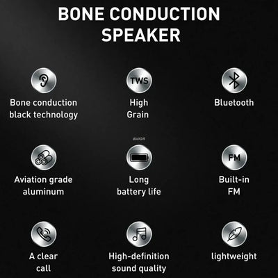Bone Conduction Speaker Wireless Bluetooth-Compatible TWS Stereo Dual Sound Audio Box Mini Humbird Speaker With Call FM Radio