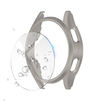 Glass+Case for Samsung Galaxy Watch 7 44mm/44mm Screen Protector Tempered Glass&Hard PC Protective Bumper Cover Accessories Set