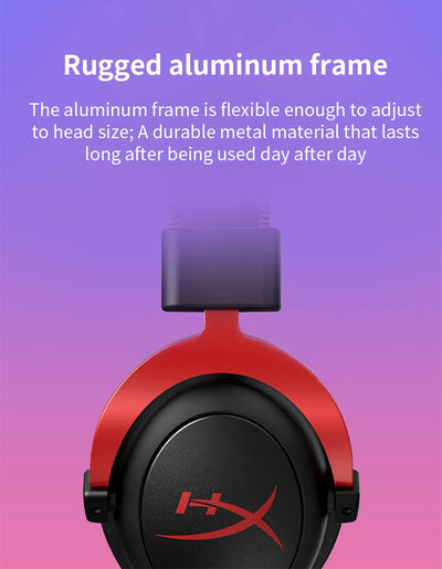 Original HyperX Cloud 2 II Gaming Wire Headset With HiFi 7.1 Surround Sound Microphone Game Headphone For PC PS4