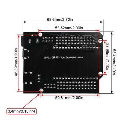 ESP32 Development Module Type-C MICRO USB 30Pin Expansion Electronic Module Graphic Programming GPIO Distribution Board