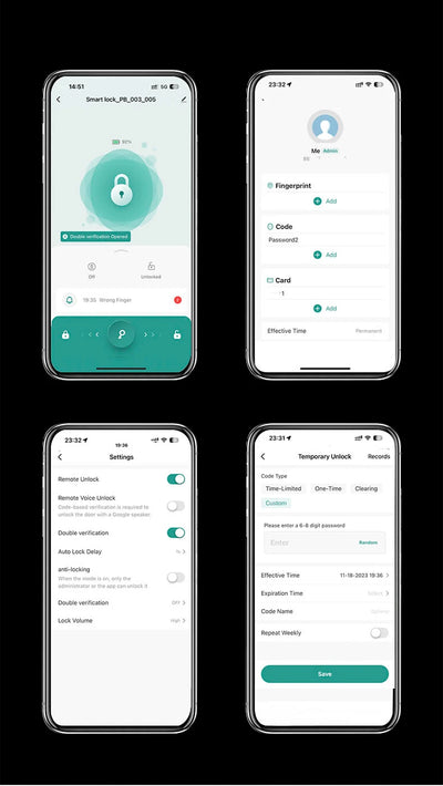 RAYKUBE Tuya BLE Fingerprint Door Lock Digital Electronic Lock with Password/Key/IC Card/ Smartlife/ Tuya APP Unlock
