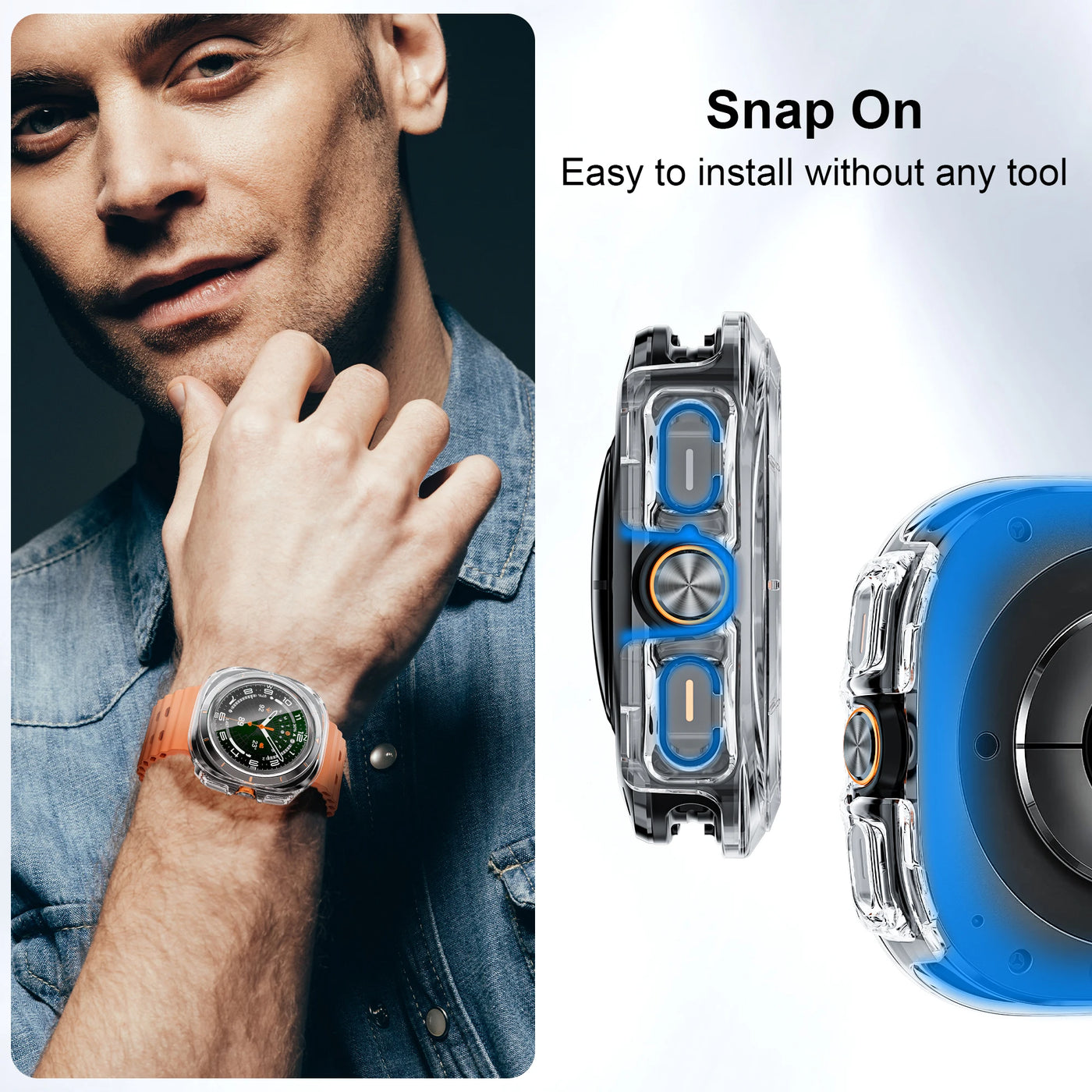 Case for Samsung Galaxy Watch Ultra 47mm accessories Tempered Glass Screen Protector Hard PC Bumper Galaxy Watch 7 ultra Cover