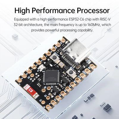 ESP32-C6 Development Board WiFi Bluetooth Module ESP32 C6 Microcontroller Programming Learning Controller Core Board RISC-V 32