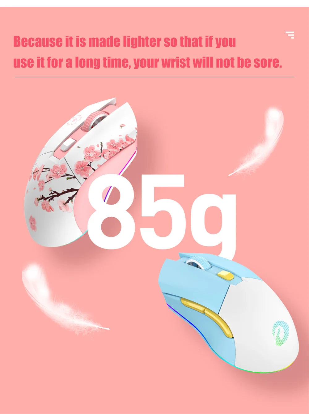 DAREU Dual Modes Gamer Mouse RGB 2.4G Wireless Wired Gaming Mice Built-in 930mAh Recharging Battery with Macro Set for PC Laptop