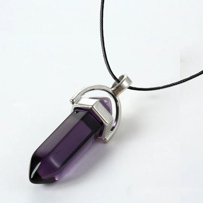 2023 Hexagonal Column Quartz Necklaces Turquoises Pink Crystal Pendent Necklace For Women Chain Natural Stone Choker Jewelry