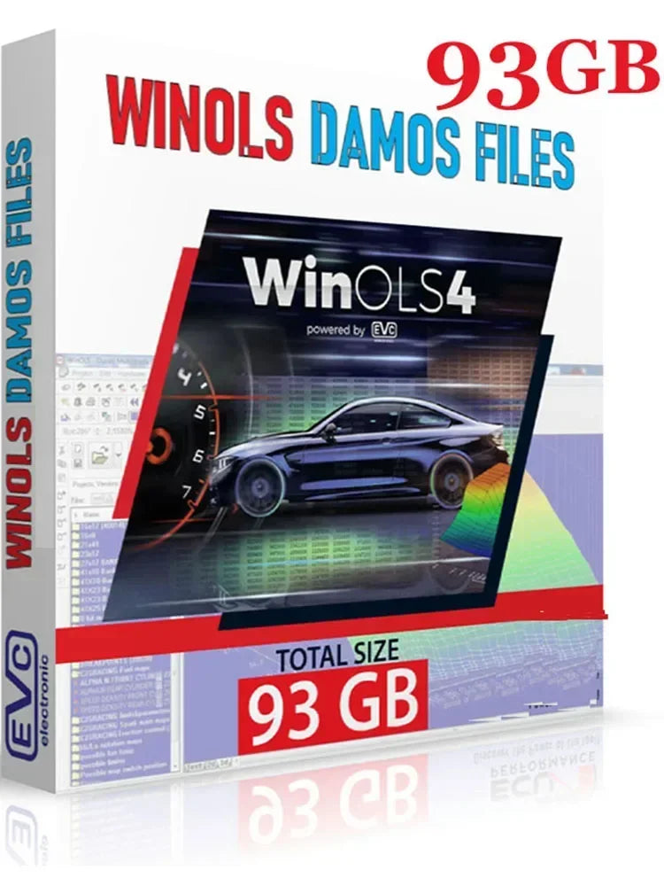 Newest ECU Programming Tool Winols 4.7 Software+ 93GB Damos Files +ECM TITANIUM 26100+ Immo Service Tool V1.2+Install Video Guid