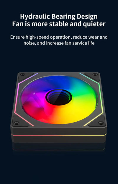 TEUCER Prism4 Pro ARGB Fan 120mm PC Case Fan Kit 4pin PWM CPU Cooling Fans 3pin 5v RGB 12cm Gaming Computer Fan