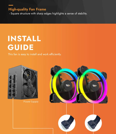 Darkflash DR11 Rgb Fan Ventoinha PC Controladora 120mm Computer Case Fan Kit 6pin Water Cooler CPU Cooling Fans Argb Ventilador
