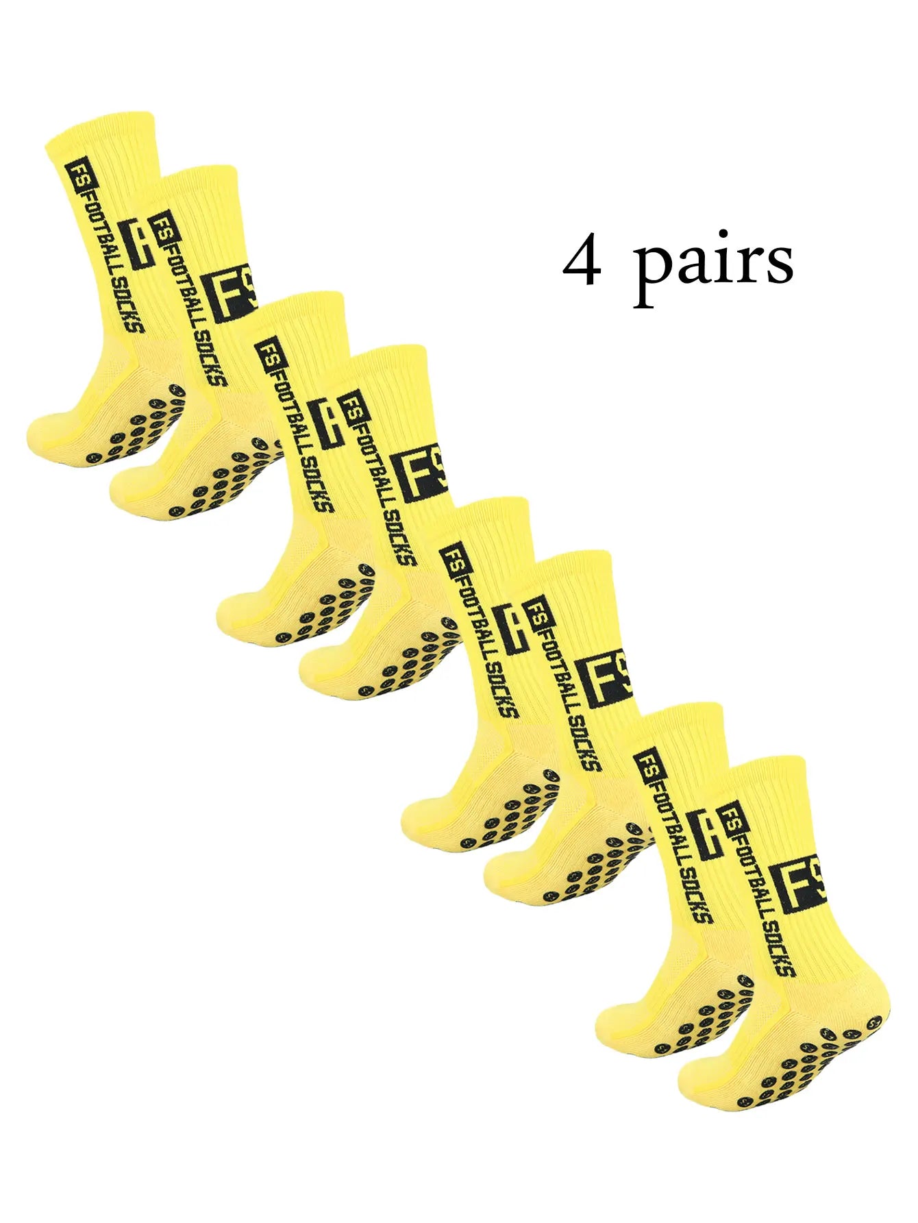 Grip Soccer Socks Anti Slip Non Slip Men's Athletic Socks for Football Basketball Sports, 4 Pair