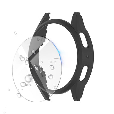 Glass+Case for Samsung Galaxy Watch 7 44mm/44mm Screen Protector Tempered Glass&Hard PC Protective Bumper Cover Accessories Set