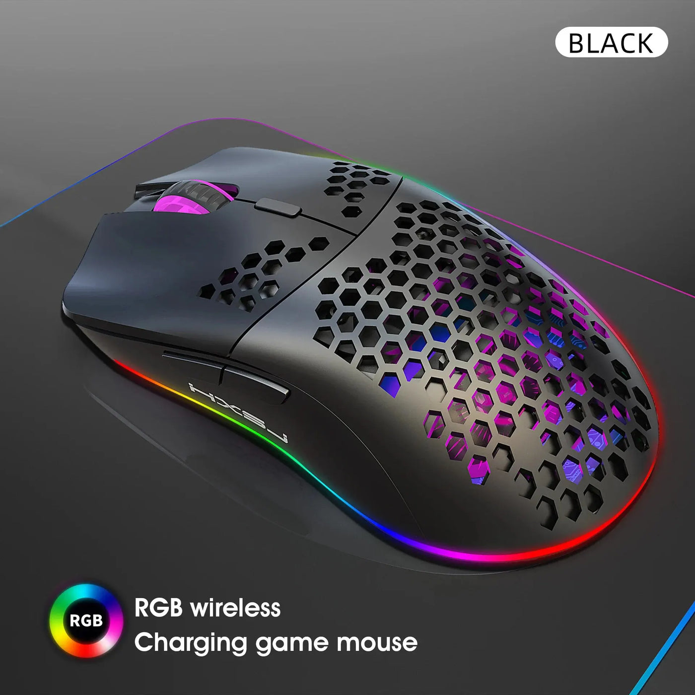 New T66 Rechargeable USB 2.4G Wireless Honeycomb Gaming Mouse RGB Lighting Mice Gamer Mouse For Notebook Desktop PC Computers