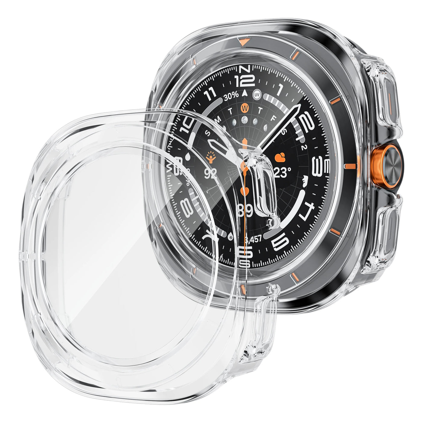 Case for Samsung Galaxy Watch Ultra 47mm accessories Tempered Glass Screen Protector Hard PC Bumper Galaxy Watch 7 ultra Cover