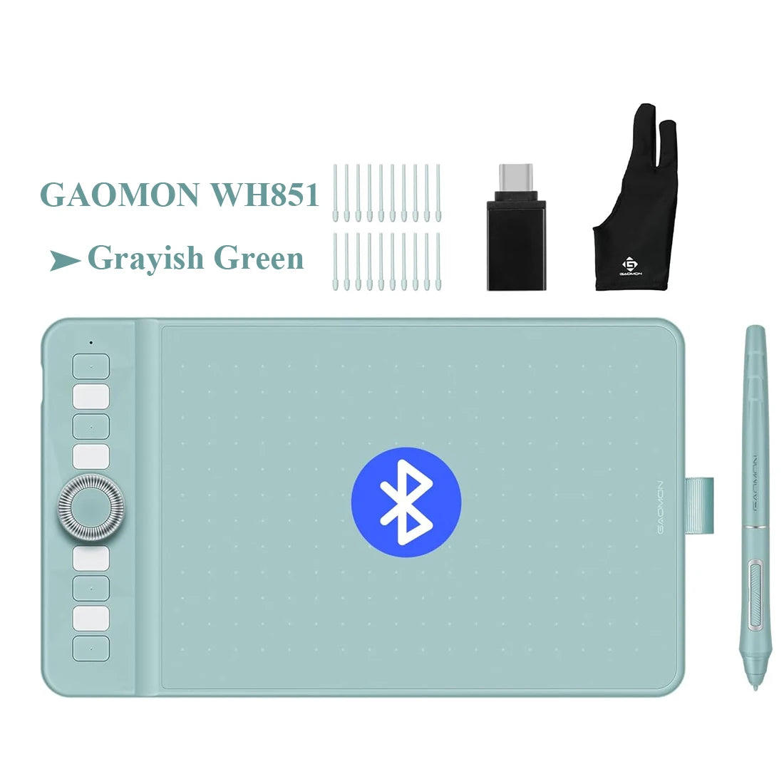 GAOMON WH851 Wireless Graphics Tablet Bluetooth 5.0 Connection 16K Levels Pen Pressure 8x5 Inch Drawing Tablet Android Supported