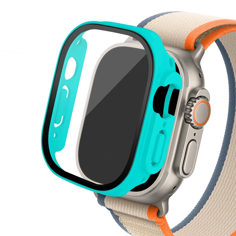 Glass+ Cover For Apple Watch case Ultra 2 49mm smartwatch Bumper+Screen Protector Tempered iwatch series apple watch Accessories