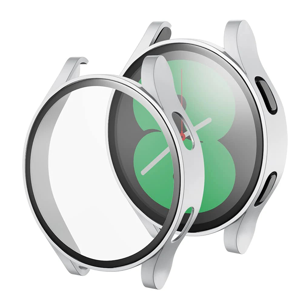 Glass+case for Samsung Galaxy Watch 4/5/6 44mm 40mm,All-Around Screen Protector Hard PC Bumper Tempered Glass for Galaxy watch 6