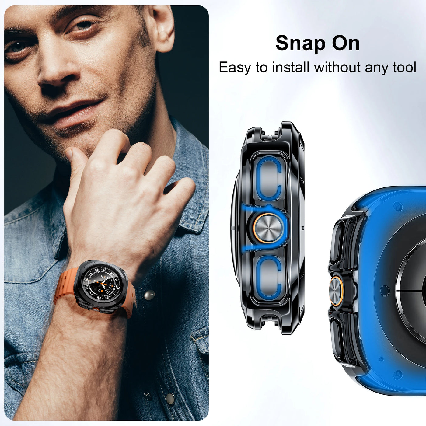 Case for Samsung Galaxy Watch Ultra 47mm accessories Tempered Glass Screen Protector Hard PC Bumper Galaxy Watch 7 ultra Cover