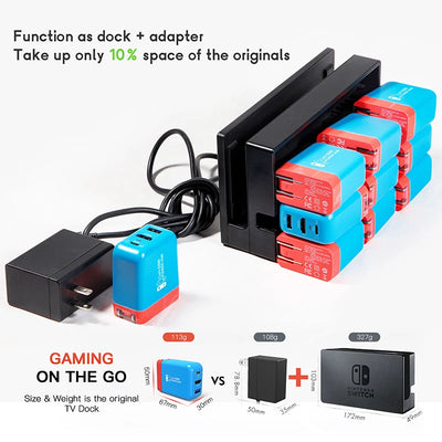 Switch Dock 65W GaN USB C Charger Power 4K HDMI-Compatible Portable Docking Station for Nintendo Switch Laptop iPad Smart Phone