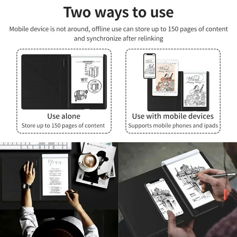 Aulidtech iNote Bluetooth Digital Smart Notebook A5 Paper Writing Board Tablet 10 Inch Smart Notebook Drawing Note Pad