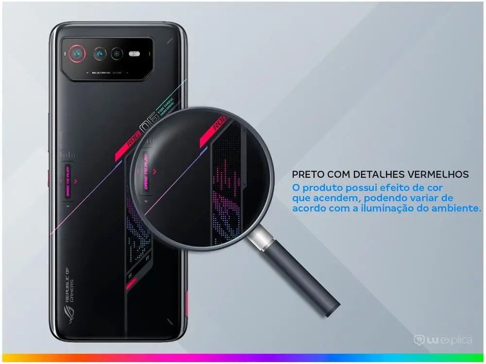 Smartphone Asus Rog Phone 6 256GB Black 5G Snapdragon SM8475 8GB RAM 6,78 ”Camera. Triple + Selfie 12MP