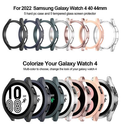 PC Matte Watch Case for Samsung Galaxy Watch 4 40mm 44mm Cover All-Around Protective Bumper Shell for Watch 4 Classic 42mm 46mm