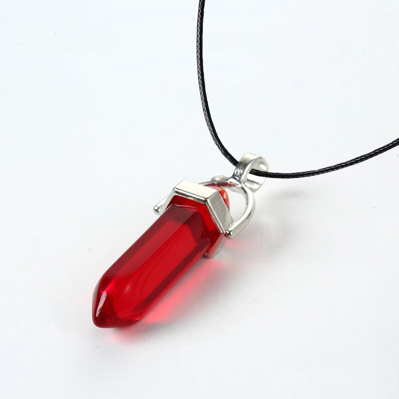 2023 Hexagonal Column Quartz Necklaces Turquoises Pink Crystal Pendent Necklace For Women Chain Natural Stone Choker Jewelry