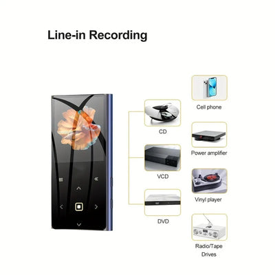 32GB Portable Digital Lossless Music MP3 Player With 2.4-inch Screen, Built-in Speaker,Supports Up To 128GB TF Card