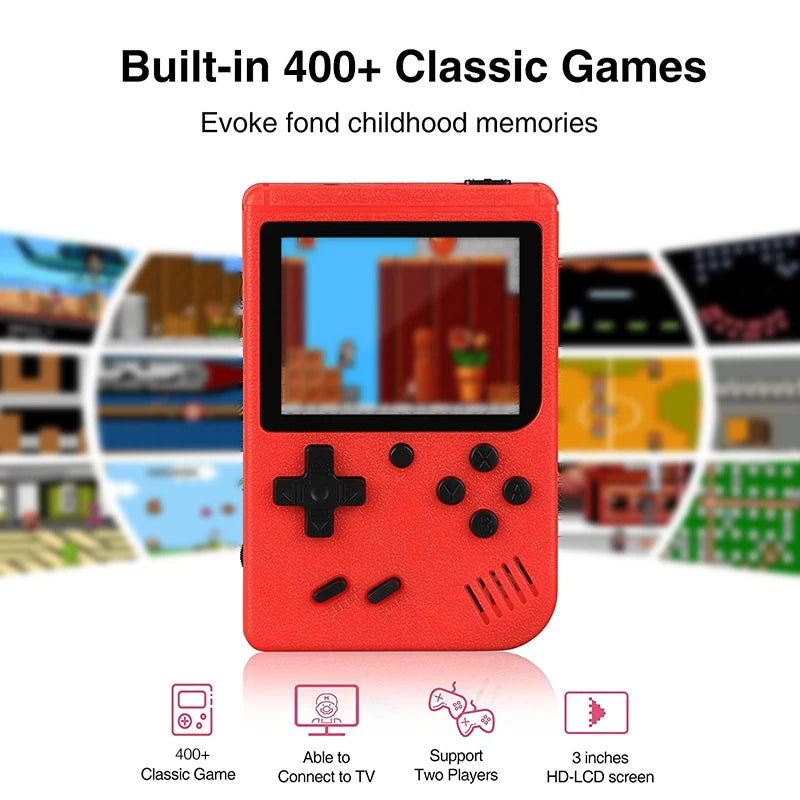 NEW Portable Retro Mini Video Game Console 8-Bit Handheld Game Player Built-in 400 games AV Out Game Console Gameboy videojuego