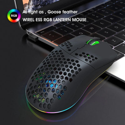 New T66 Rechargeable USB 2.4G Wireless Honeycomb Gaming Mouse RGB Lighting Mice Gamer Mouse For Notebook Desktop PC Computers