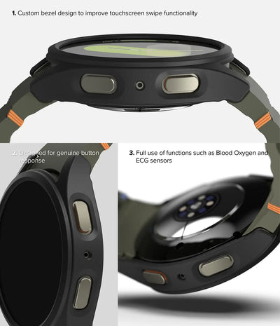 Glass+Case for Samsung Galaxy Watch 7 44mm/44mm Screen Protector Tempered Glass&Hard PC Protective Bumper Cover Accessories Set