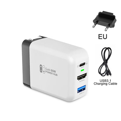 Switch Dock 65W GaN USB C Charger Power 4K HDMI-Compatible Portable Docking Station for Nintendo Switch Laptop iPad Smart Phone