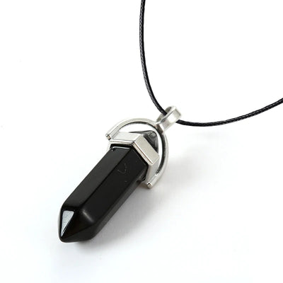 2023 Hexagonal Column Quartz Necklaces Turquoises Pink Crystal Pendent Necklace For Women Chain Natural Stone Choker Jewelry
