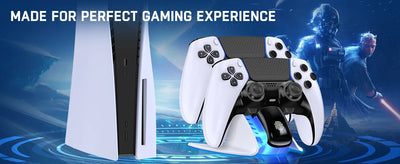 BEBONCOOL Dual Controller Charger For PS5 Charging Dock Station For Playstation 5 Dualsense Controllers with USB C Cable For PS5